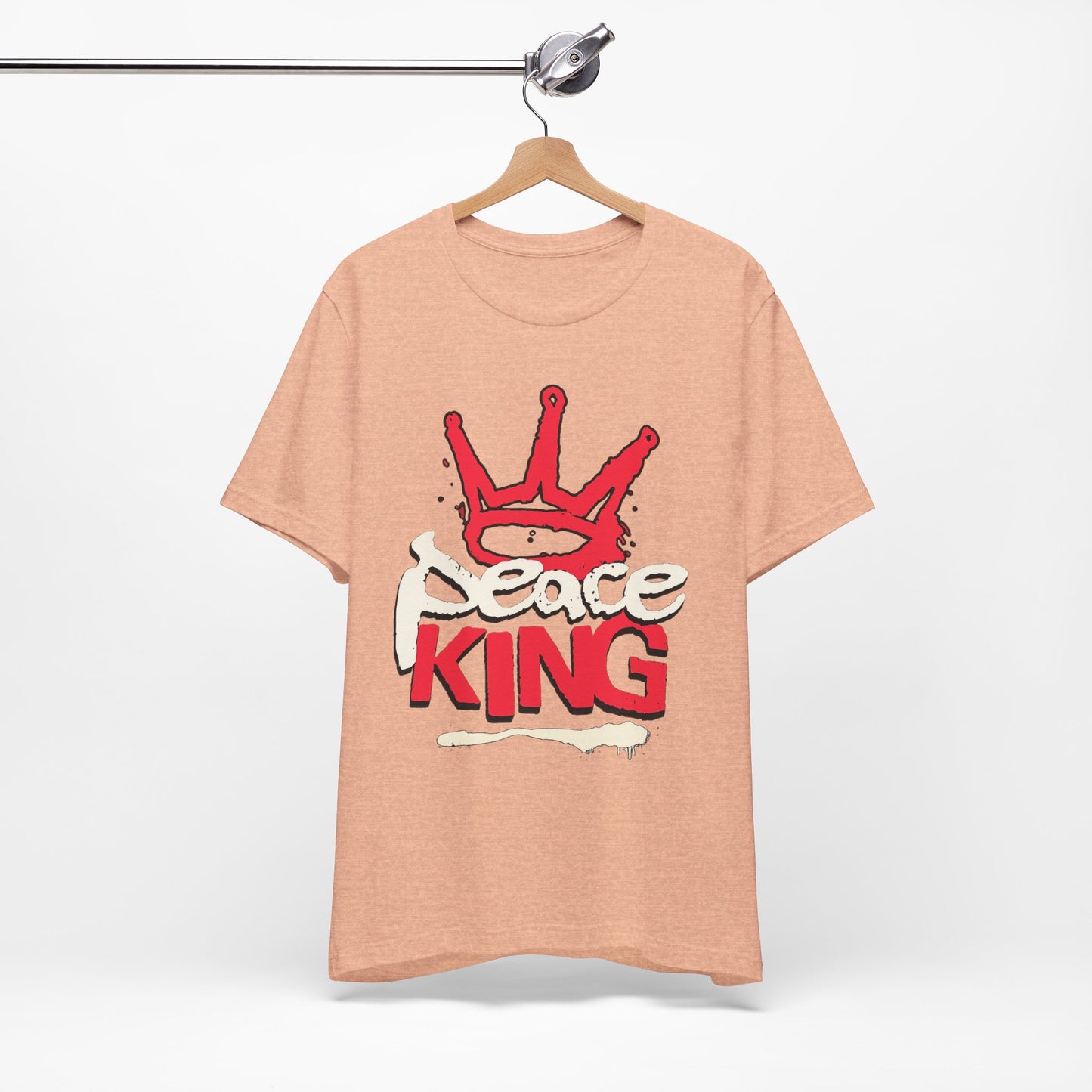 Peace King T-Shirt — Streetwear Graphic Tee with Red Crown Design