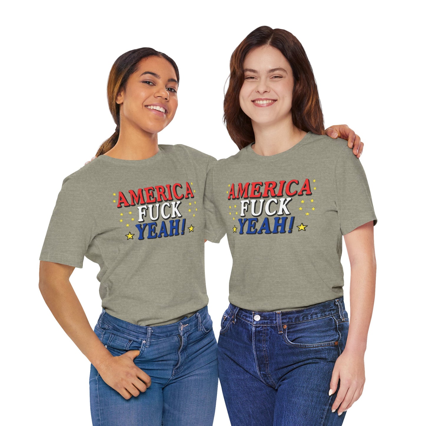 America Fuck Yeah! Unisex Jersey Tee - Patriotic Graphic T-Shirt for Celebrations
