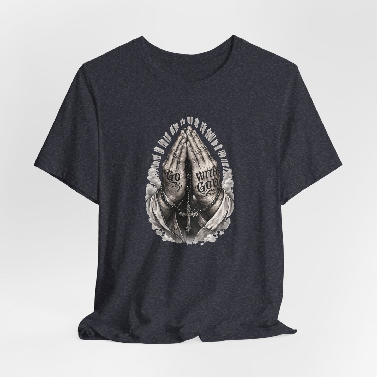 Praying Hands T-Shirt — "God Will Go" Religious Faith Graphic Tee