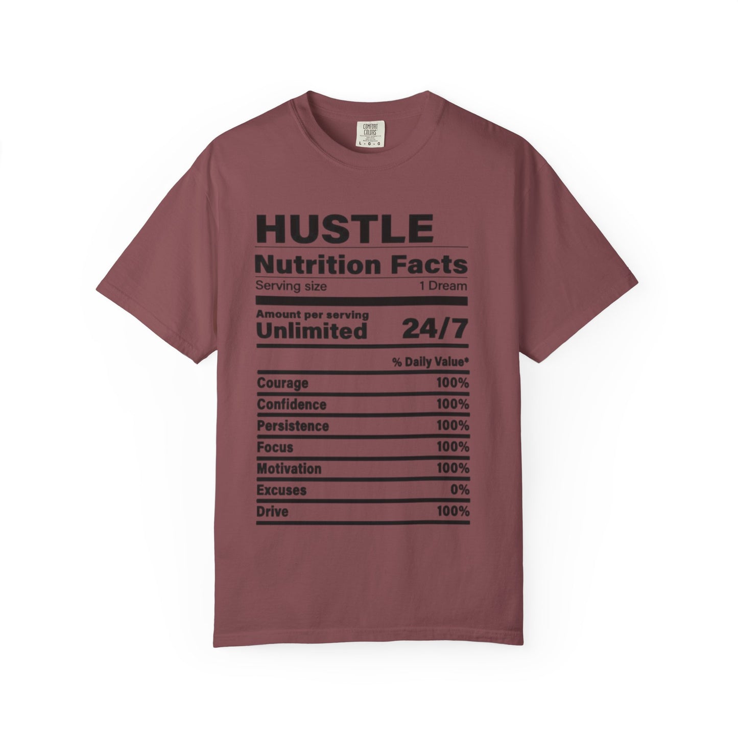 Hustle Nutrition Facts T-Shirt, Unisex Motivational Tee, Fitness Gift, Dreamer Apparel, Inspirational Casual Wear