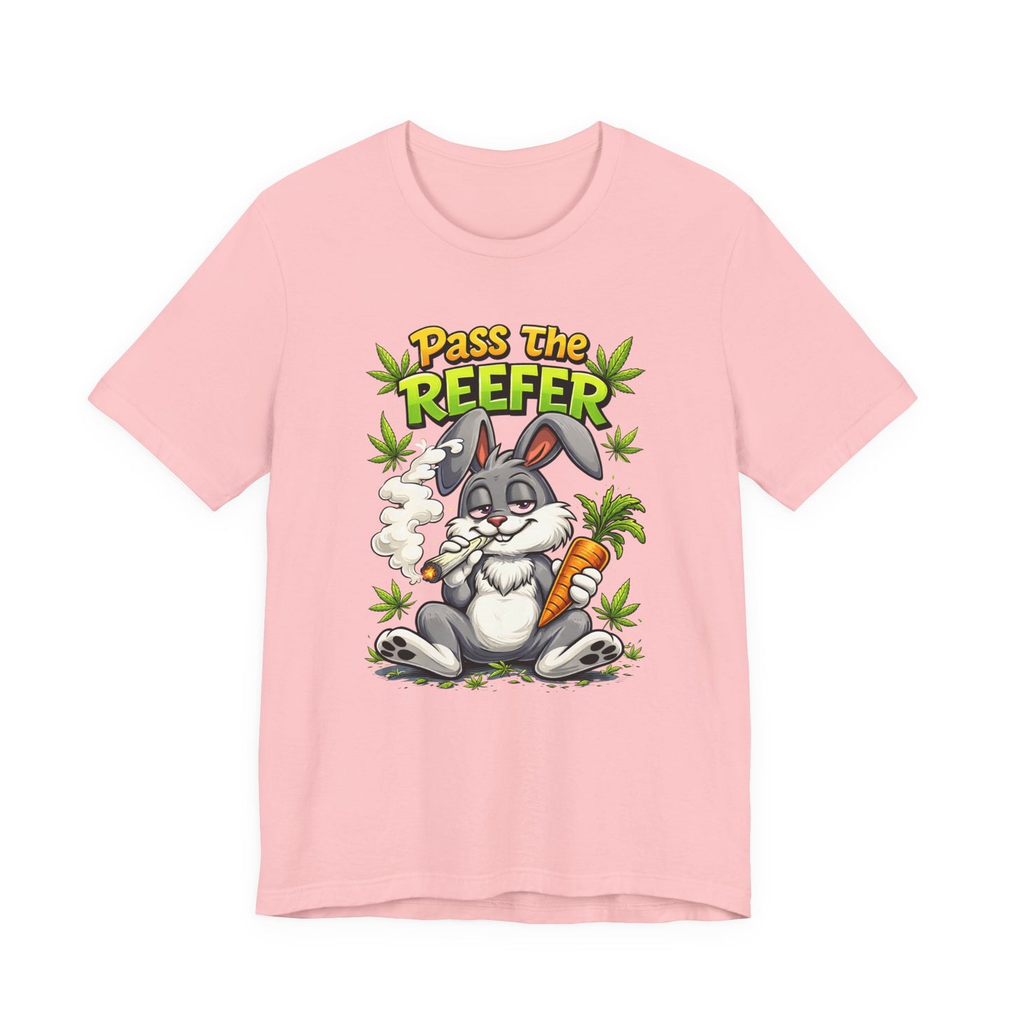 Pass The Reefer Bunny T-Shirt - Funny Stoner Rabbit Cannabis Tee