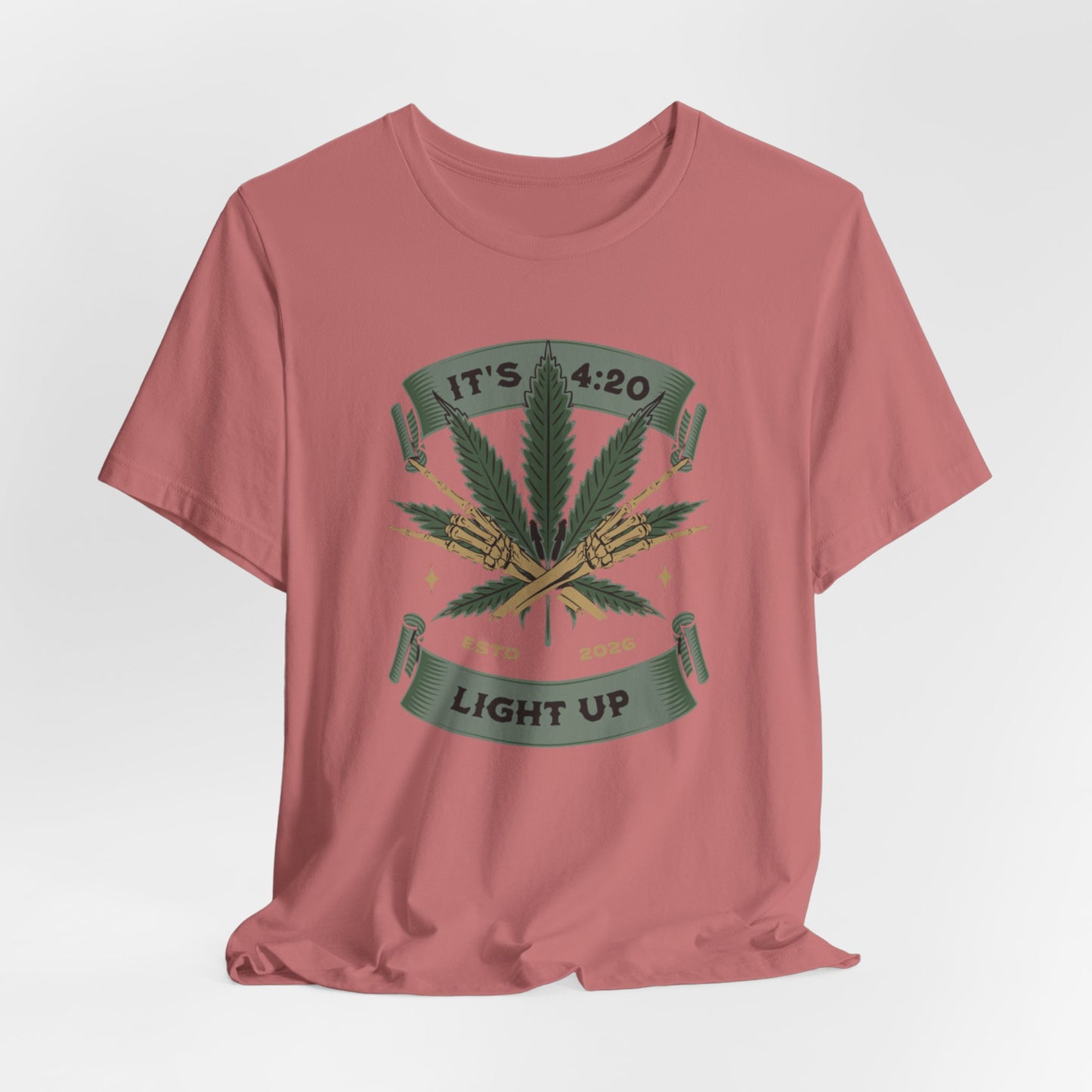 420 Light Up Tee – Cannabis Leaf Graphic T-Shirt