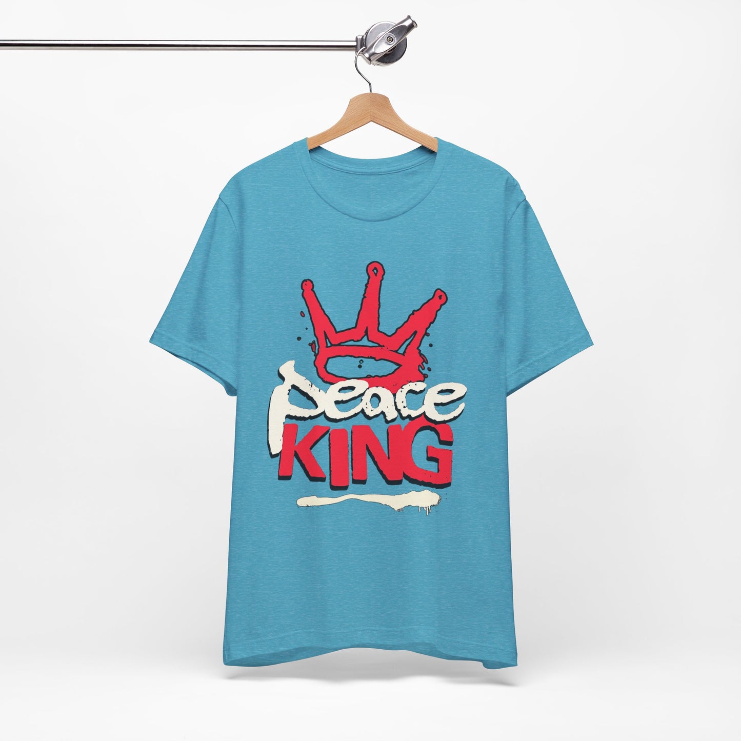 Peace King T-Shirt — Streetwear Graphic Tee with Red Crown Design