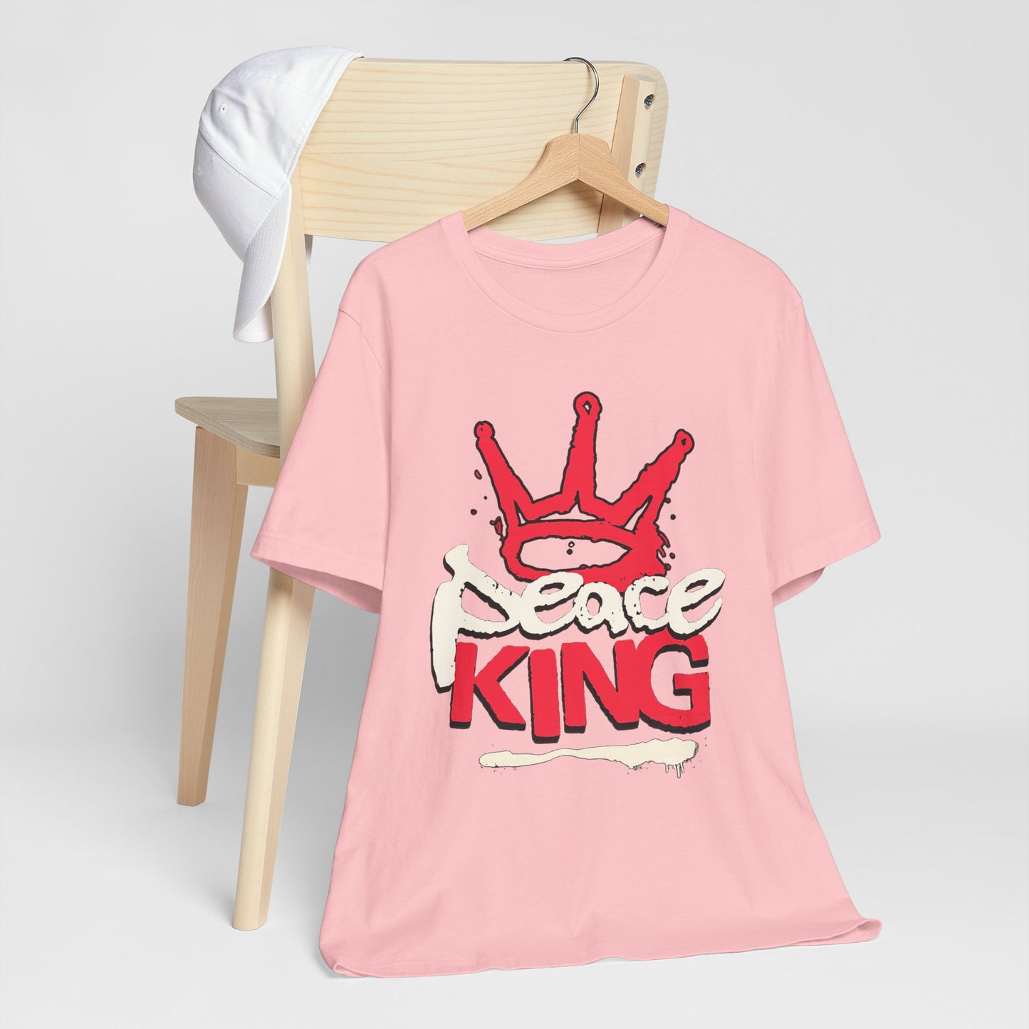 Peace King T-Shirt — Streetwear Graphic Tee with Red Crown Design
