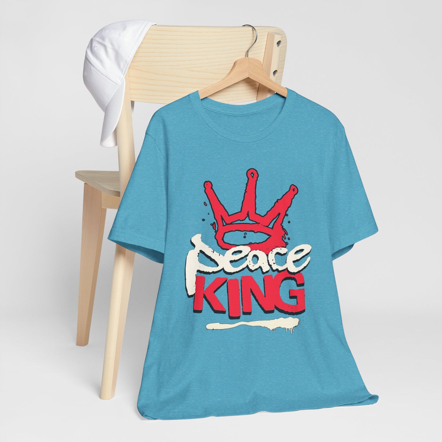 Peace King T-Shirt — Streetwear Graphic Tee with Red Crown Design