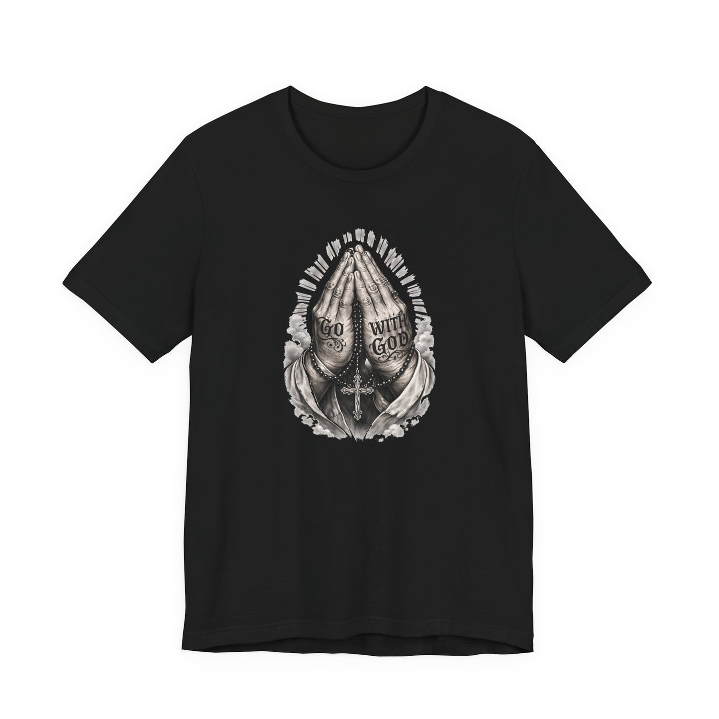 Praying Hands T-Shirt — "God Will Go" Religious Faith Graphic Tee