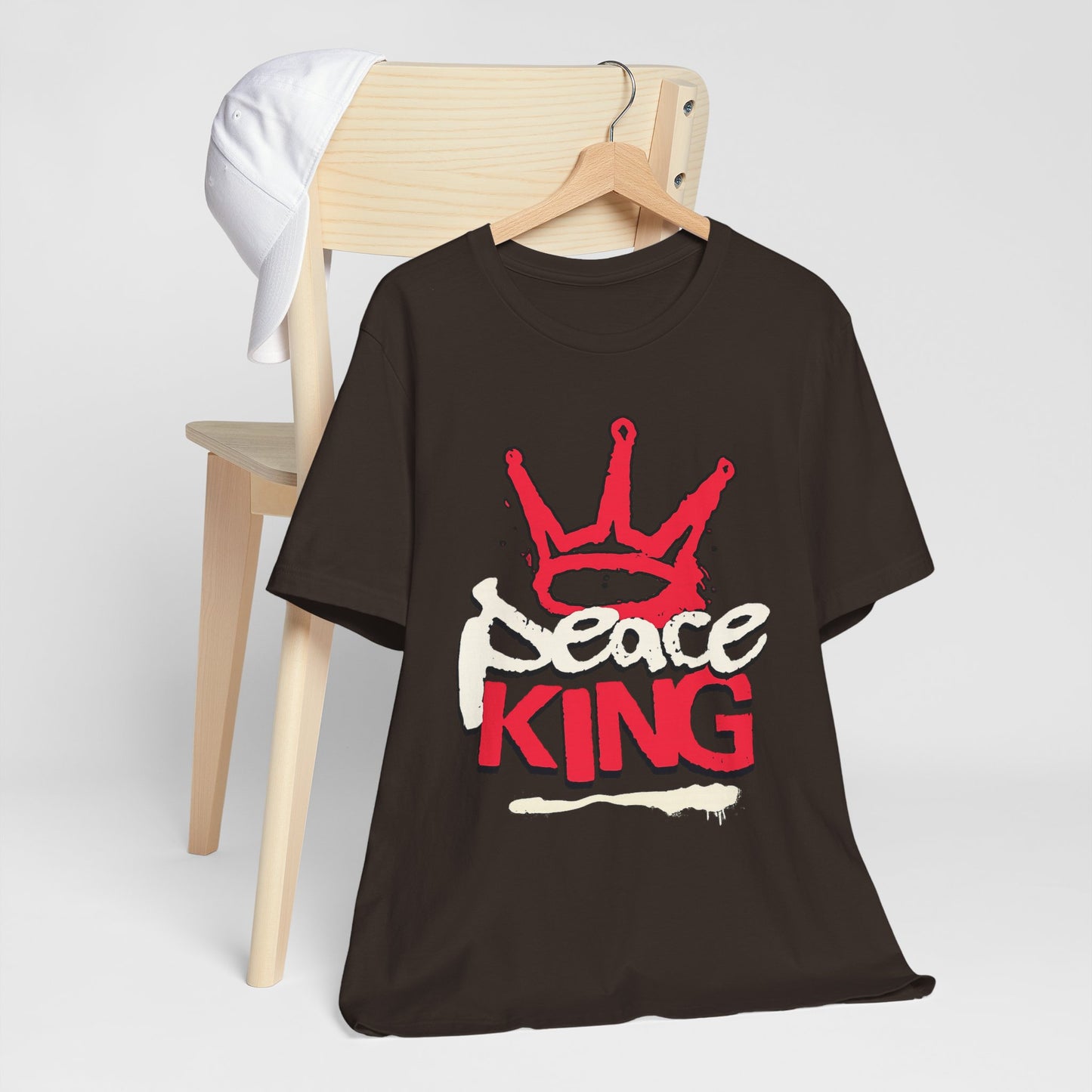 Peace King T-Shirt — Streetwear Graphic Tee with Red Crown Design