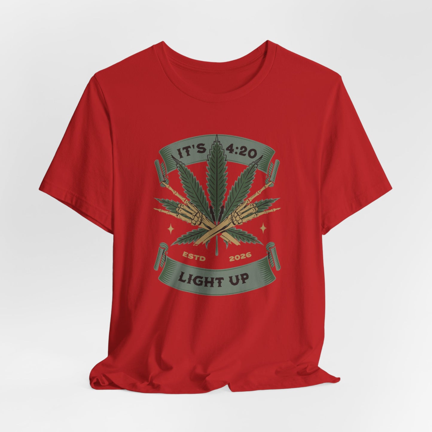 420 Light Up Tee – Cannabis Leaf Graphic T-Shirt