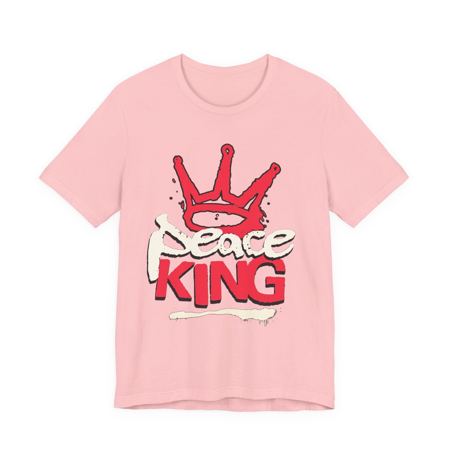 Peace King T-Shirt — Streetwear Graphic Tee with Red Crown Design