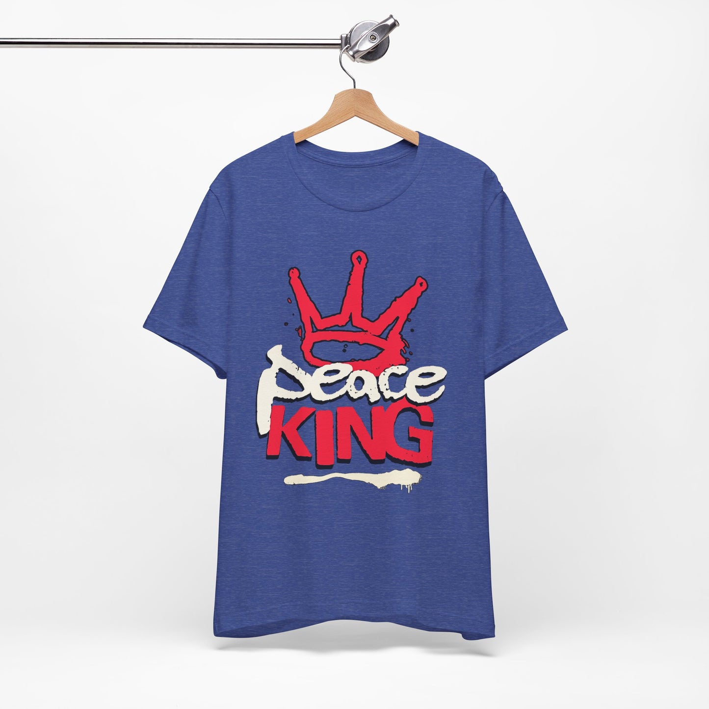 Peace King T-Shirt — Streetwear Graphic Tee with Red Crown Design