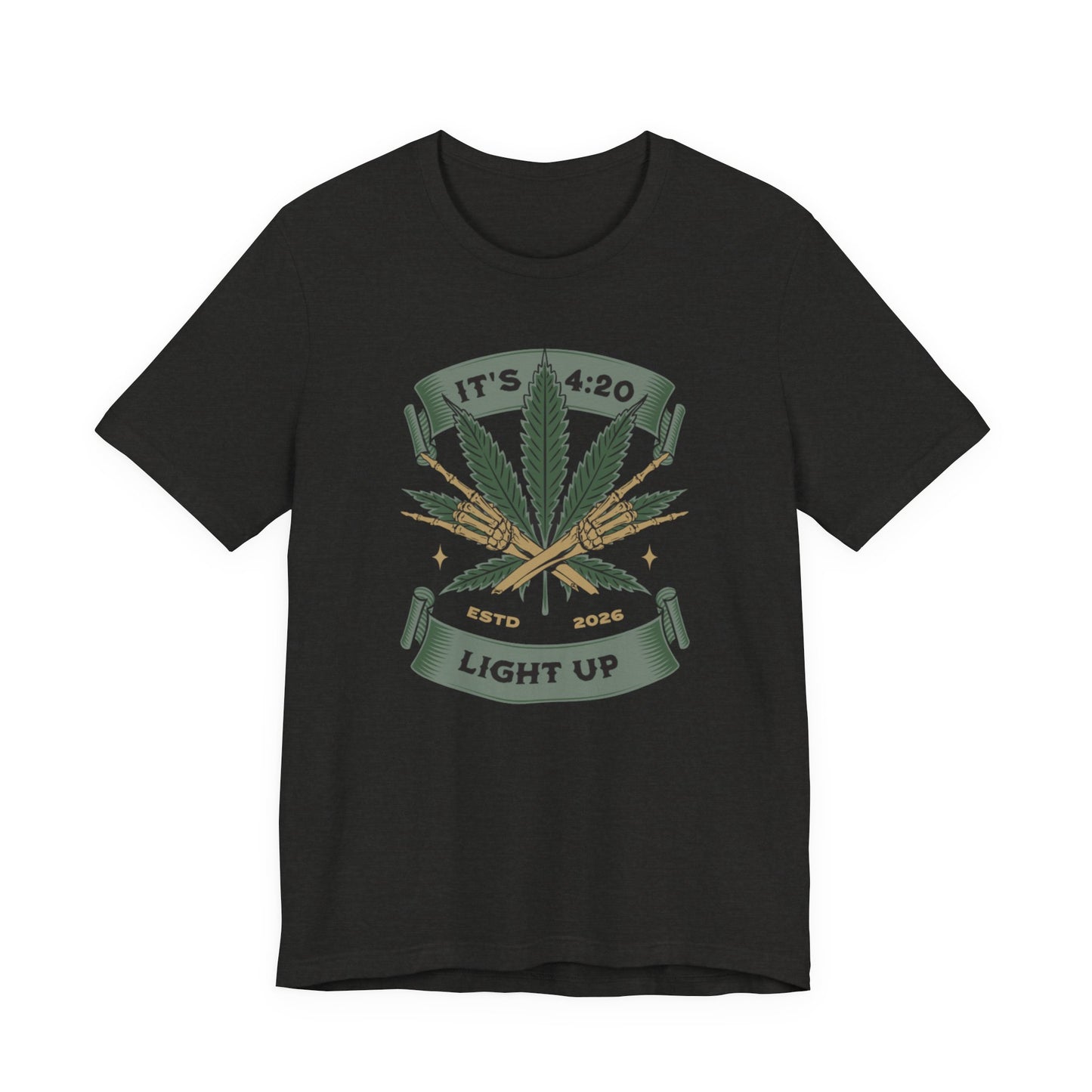 420 Light Up Tee – Cannabis Leaf Graphic T-Shirt
