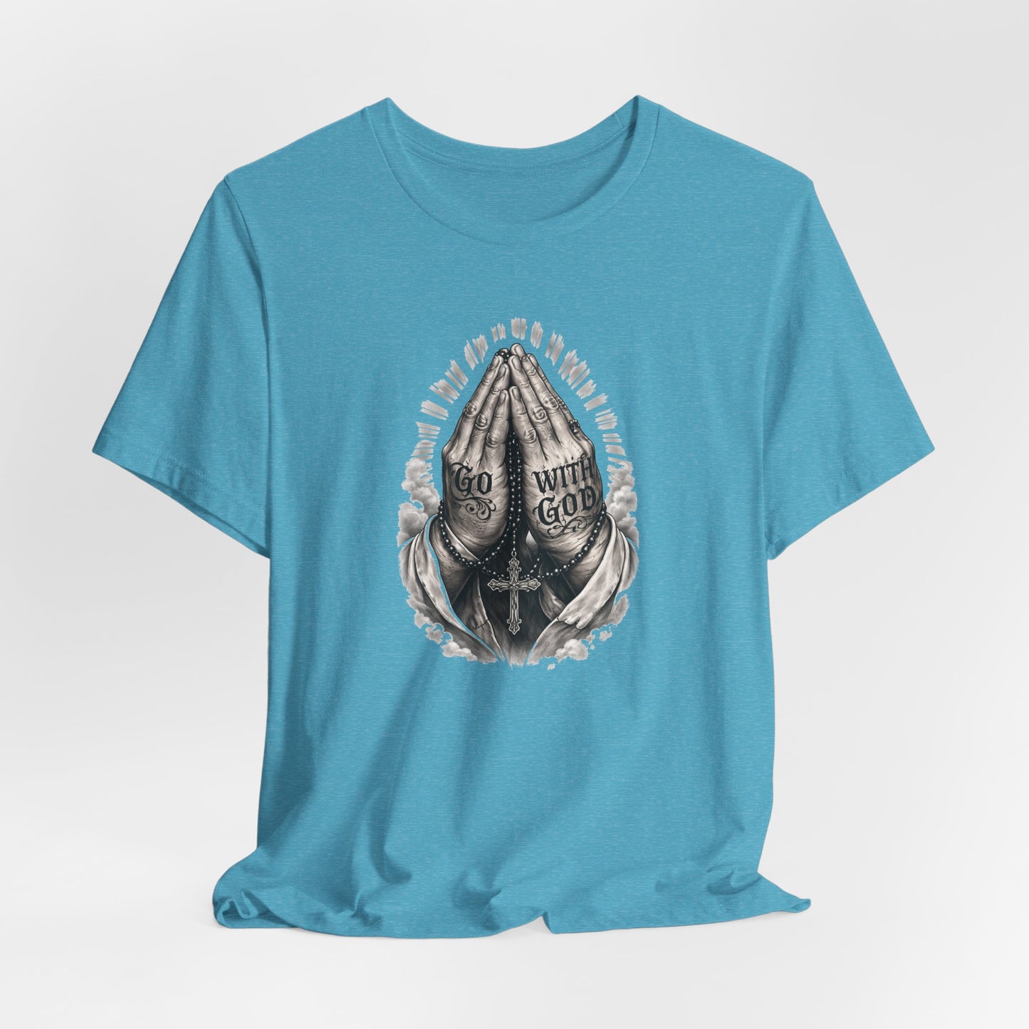 Praying Hands T-Shirt — "God Will Go" Religious Faith Graphic Tee