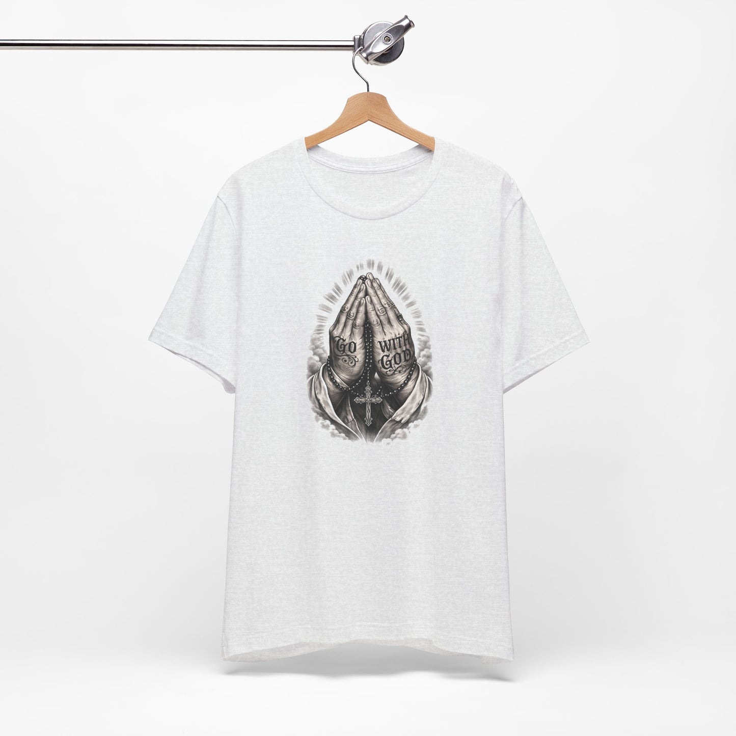 Praying Hands T-Shirt — "God Will Go" Religious Faith Graphic Tee