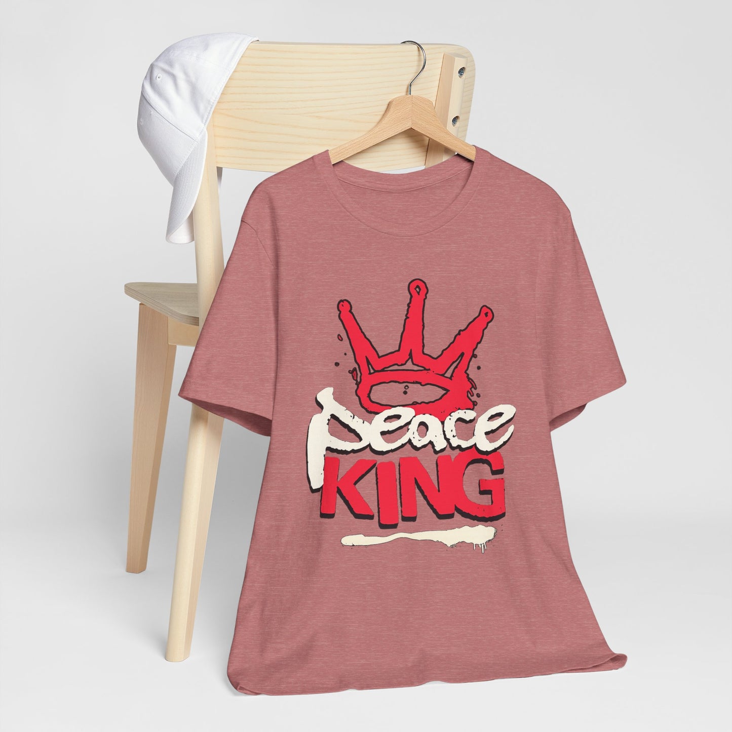 Peace King T-Shirt — Streetwear Graphic Tee with Red Crown Design