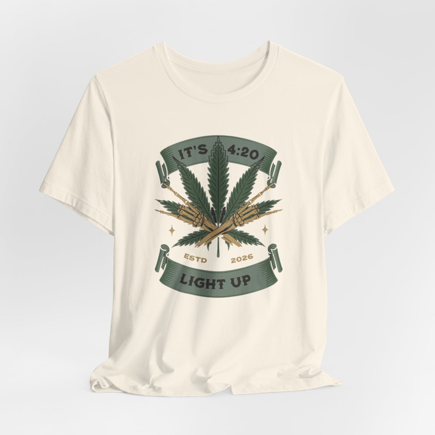 420 Light Up Tee – Cannabis Leaf Graphic T-Shirt