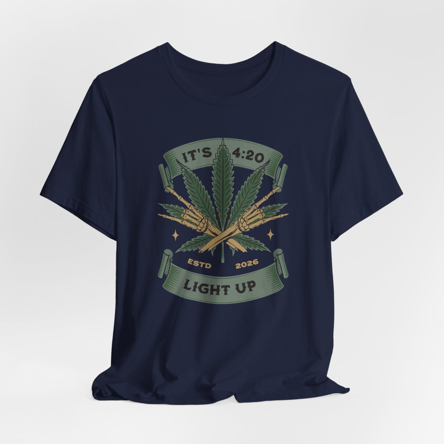 420 Light Up Tee – Cannabis Leaf Graphic T-Shirt