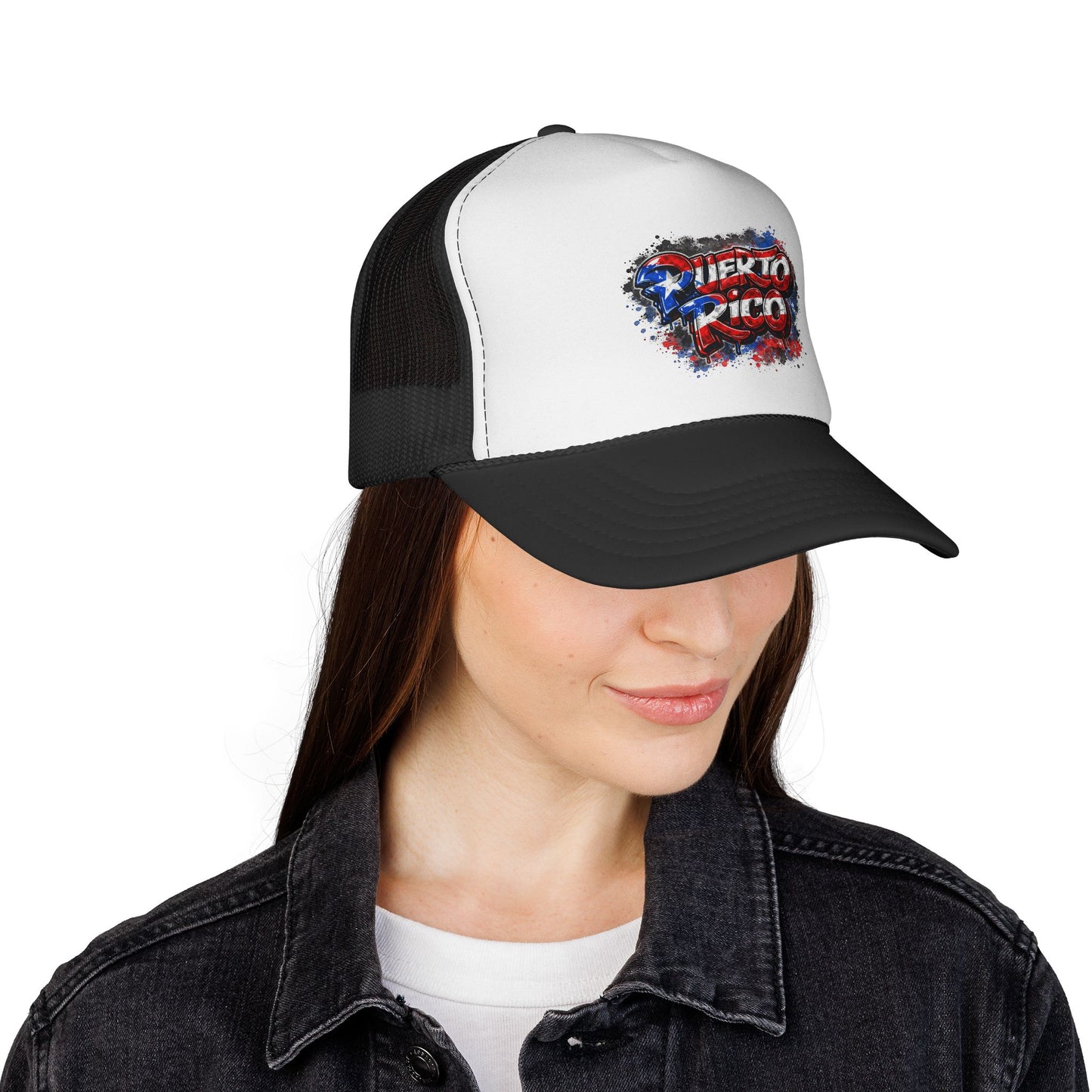 Puerto Rico Flag Trucker Cap – Rustic Splatter Pride Hat