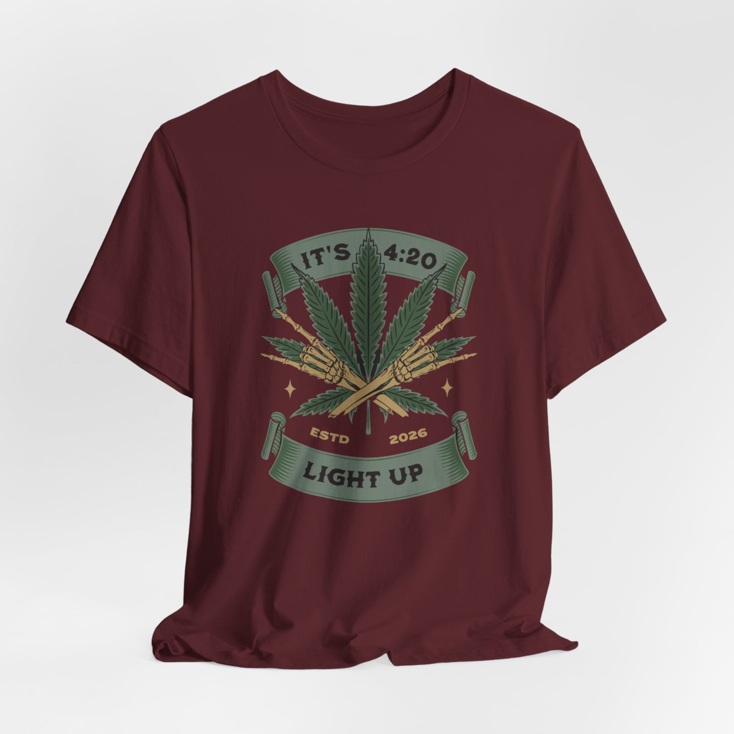 420 Light Up Tee – Cannabis Leaf Graphic T-Shirt