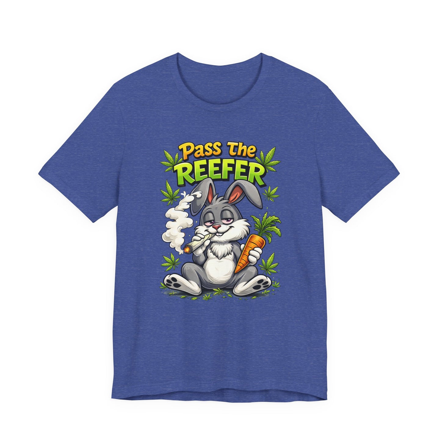 Pass The Reefer Bunny T-Shirt - Funny Stoner Rabbit Cannabis Tee