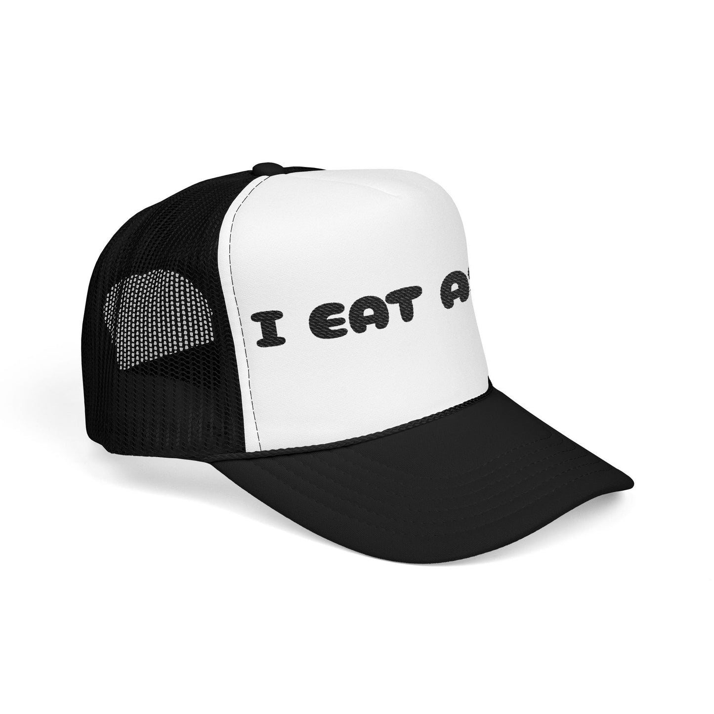Funny Foam Trucker Hat - I Eat Ass Embroidery Cap, Humorous Gift, Party Accessory, Summer Fashion, Unisex Headwear