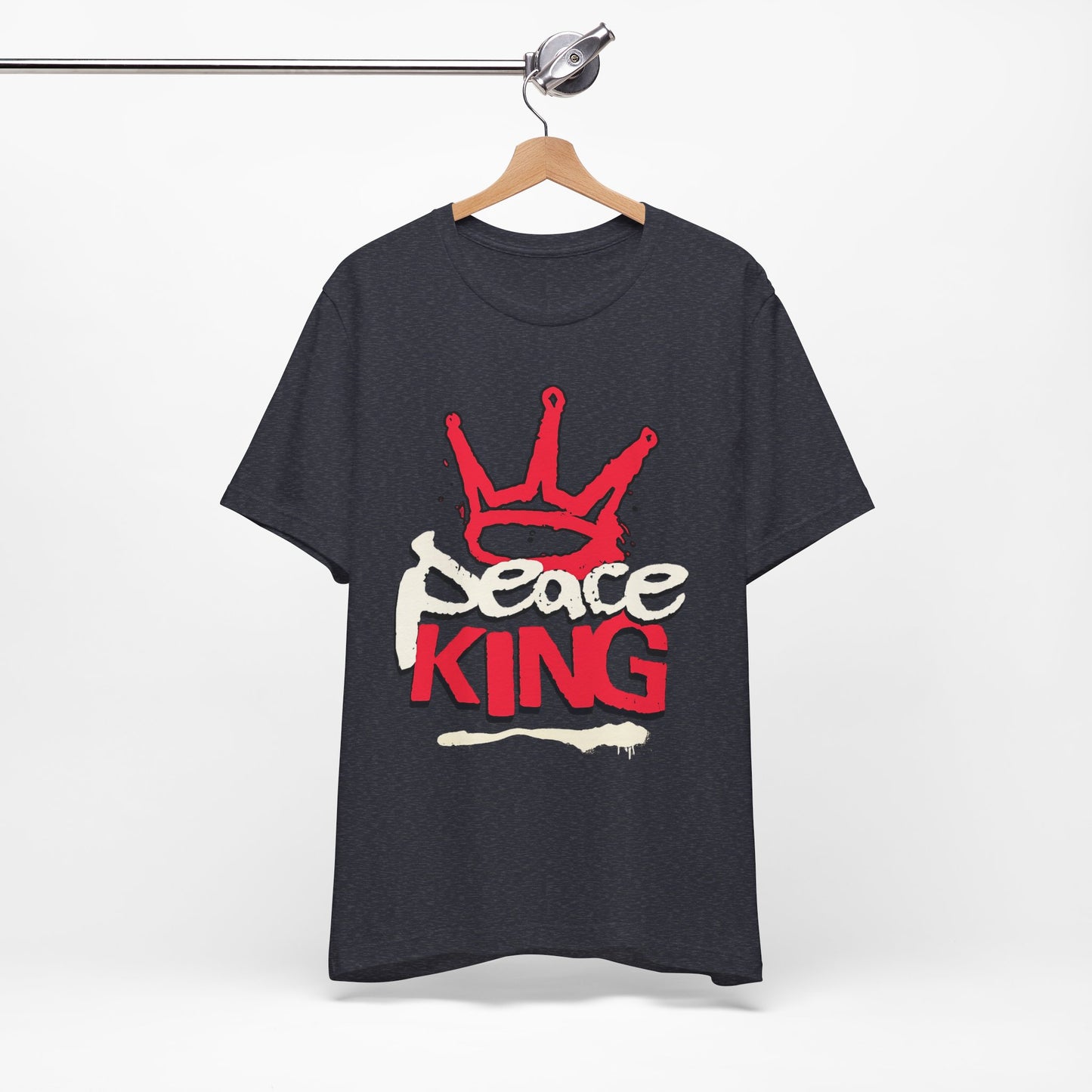 Peace King T-Shirt — Streetwear Graphic Tee with Red Crown Design