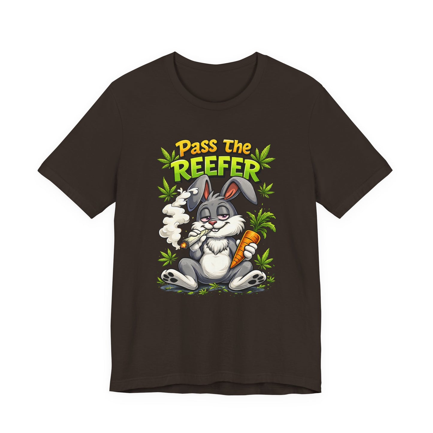 Pass The Reefer Bunny T-Shirt - Funny Stoner Rabbit Cannabis Tee