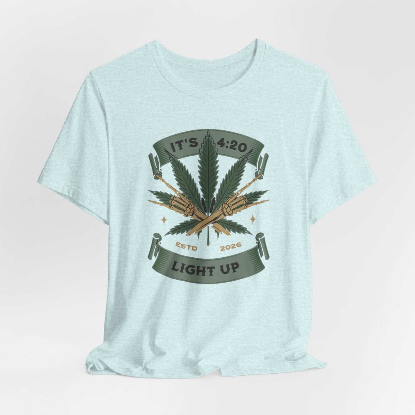 420 Light Up Tee – Cannabis Leaf Graphic T-Shirt