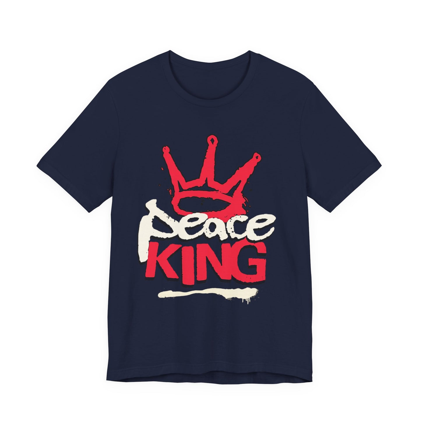 Peace King T-Shirt — Streetwear Graphic Tee with Red Crown Design