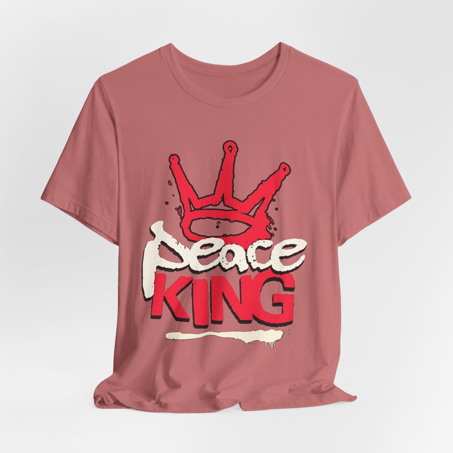 Peace King T-Shirt — Streetwear Graphic Tee with Red Crown Design