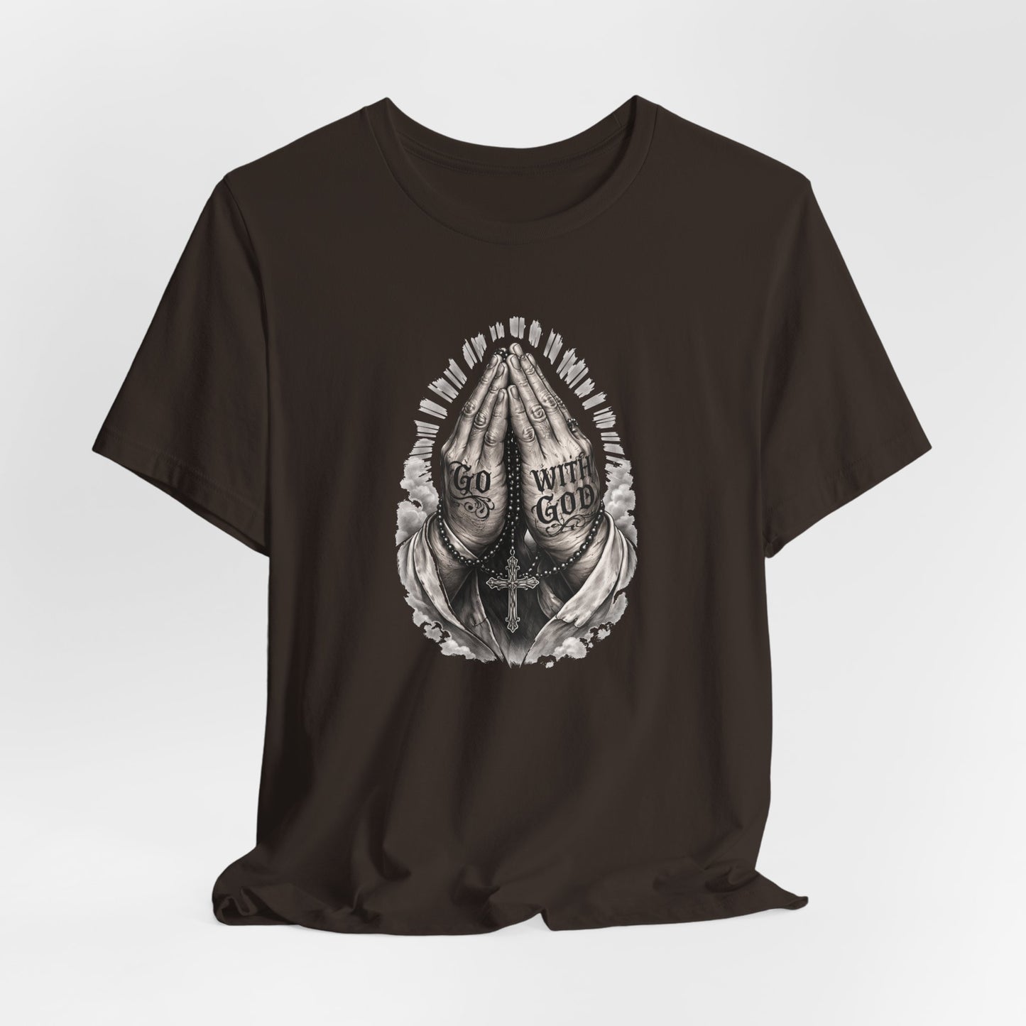 Praying Hands T-Shirt — "God Will Go" Religious Faith Graphic Tee