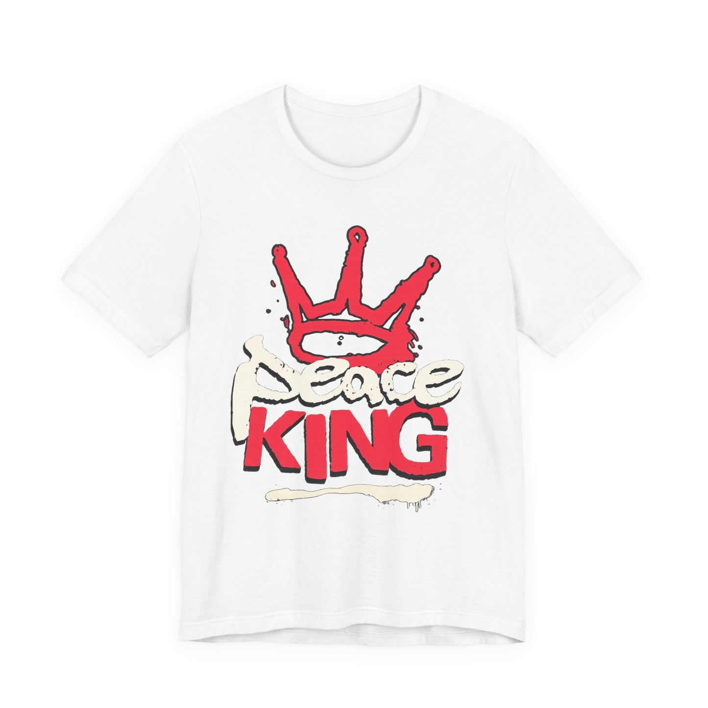 Peace King T-Shirt — Streetwear Graphic Tee with Red Crown Design