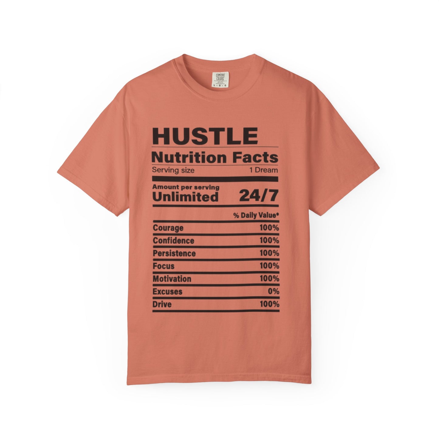 Hustle Nutrition Facts T-Shirt, Unisex Motivational Tee, Fitness Gift, Dreamer Apparel, Inspirational Casual Wear