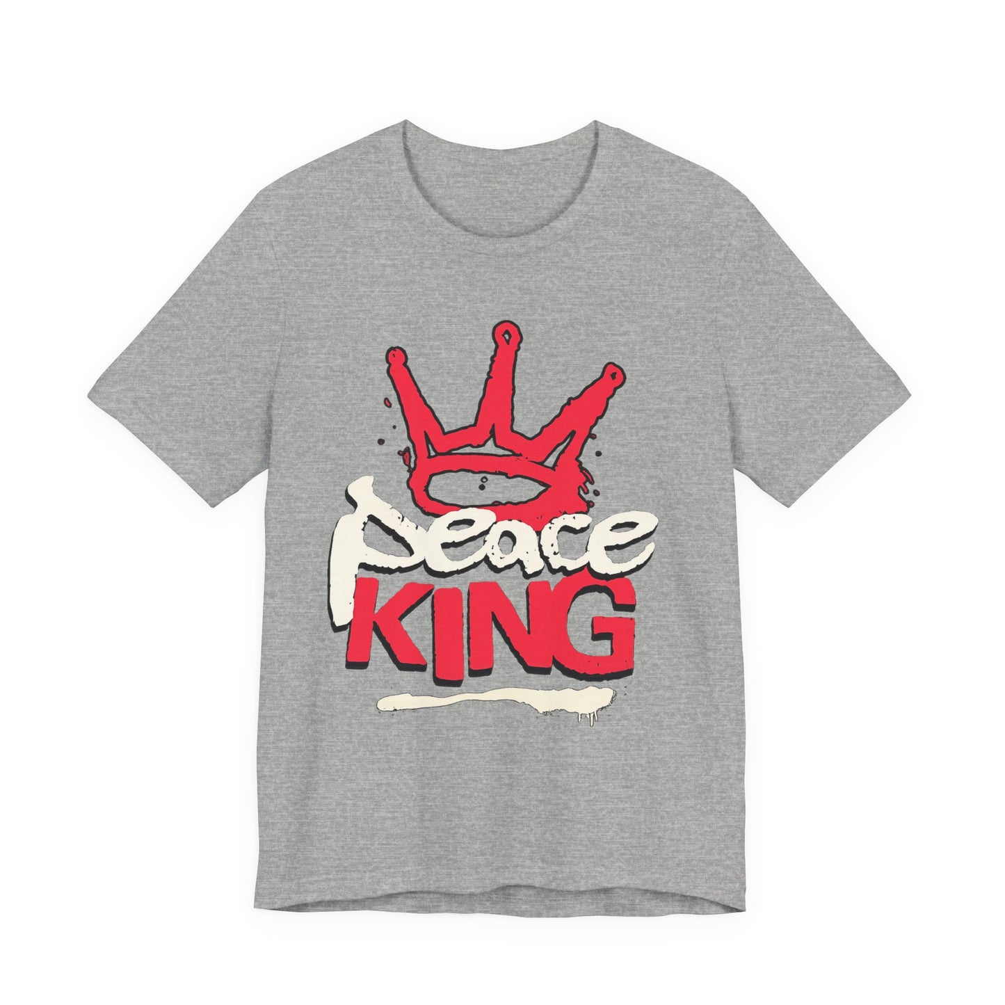 Peace King T-Shirt — Streetwear Graphic Tee with Red Crown Design