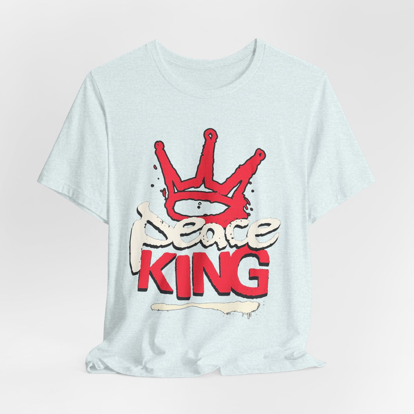 Peace King T-Shirt — Streetwear Graphic Tee with Red Crown Design