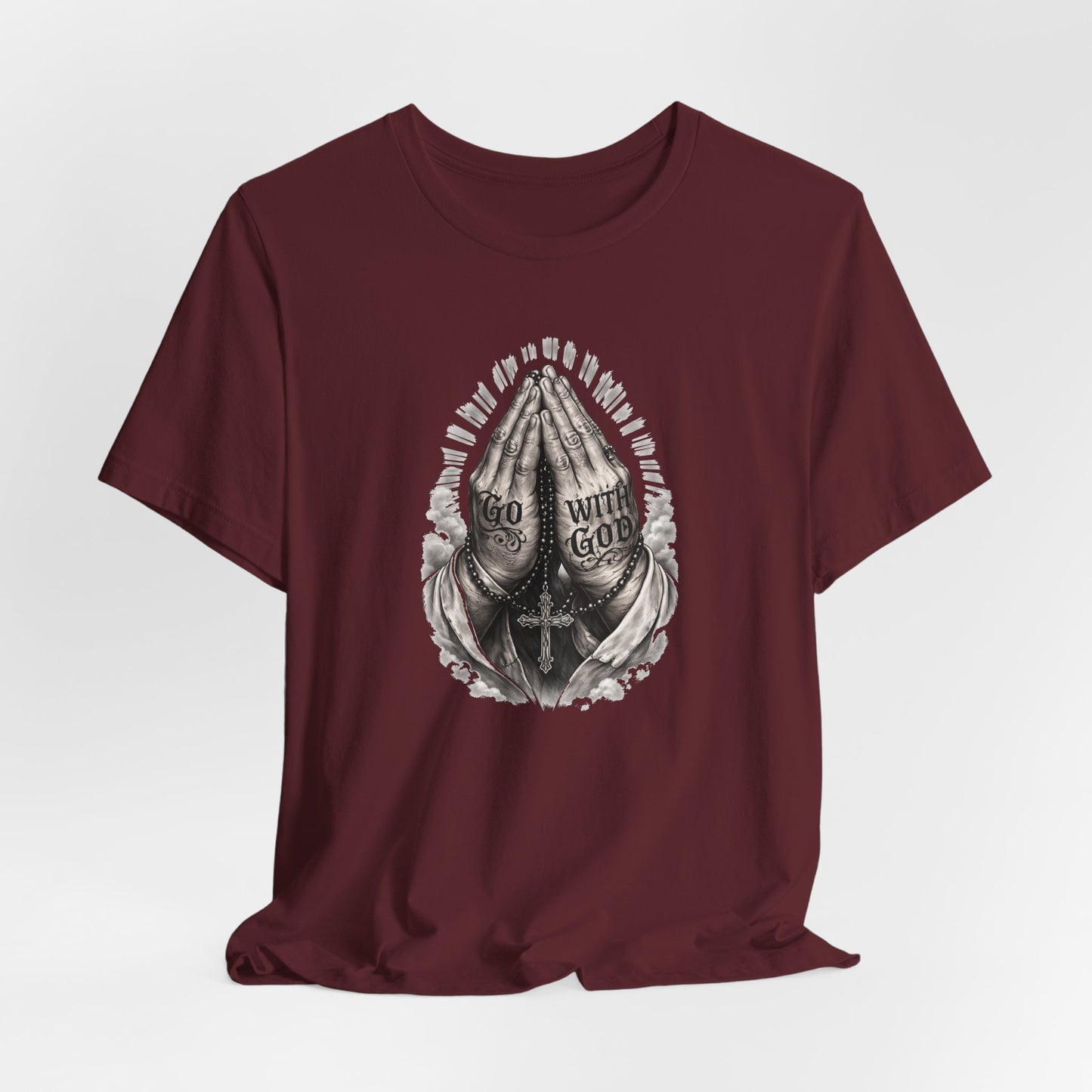 Praying Hands T-Shirt — "God Will Go" Religious Faith Graphic Tee