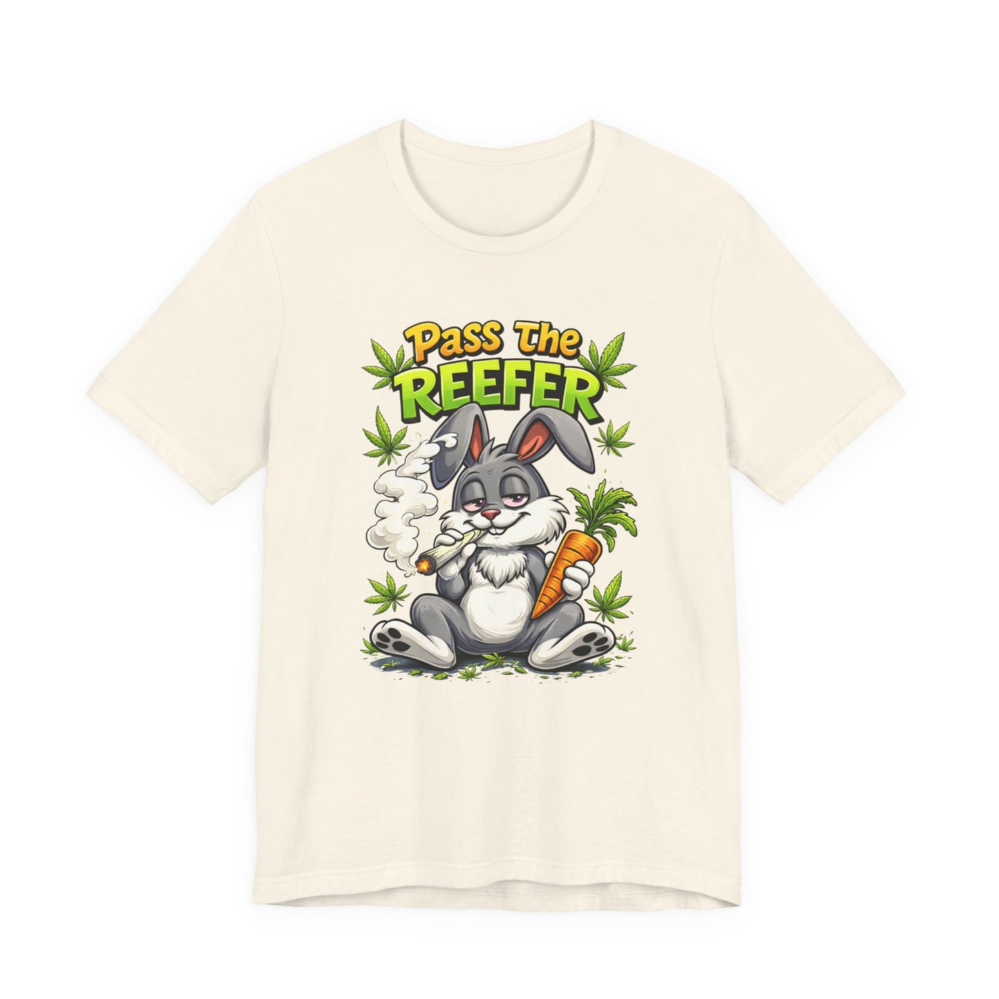 Pass The Reefer Bunny T-Shirt - Funny Stoner Rabbit Cannabis Tee