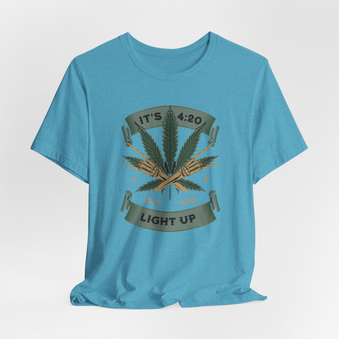 420 Light Up Tee – Cannabis Leaf Graphic T-Shirt