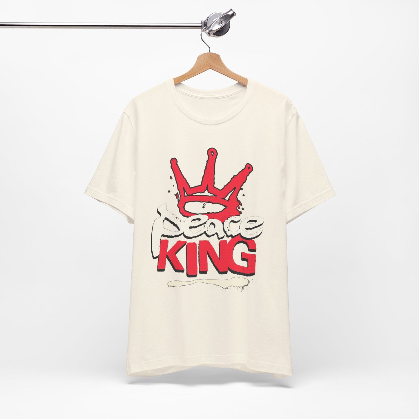 Peace King T-Shirt — Streetwear Graphic Tee with Red Crown Design