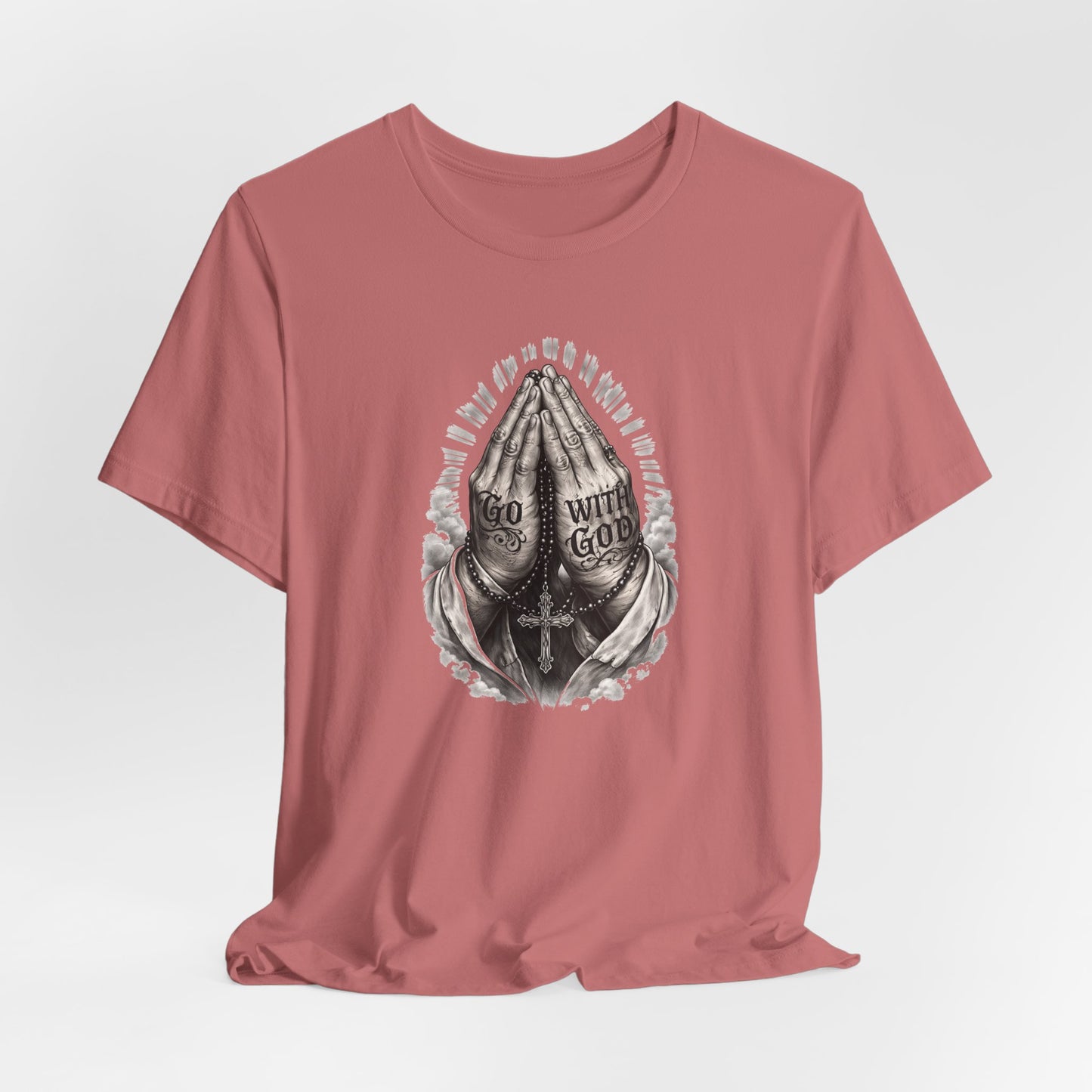 Praying Hands T-Shirt — "God Will Go" Religious Faith Graphic Tee