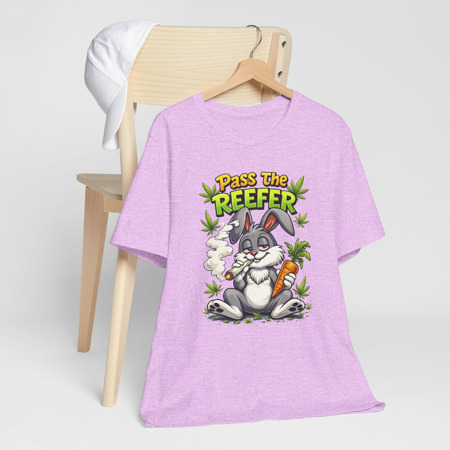 Pass The Reefer Bunny T-Shirt - Funny Stoner Rabbit Cannabis Tee