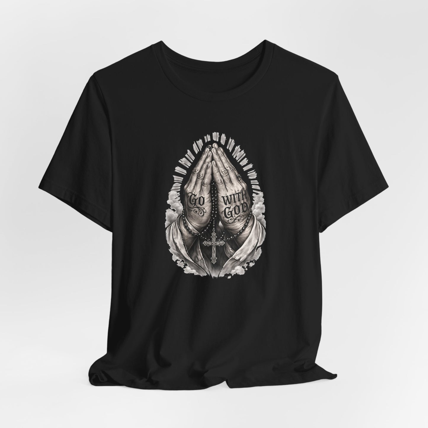 Praying Hands T-Shirt — "God Will Go" Religious Faith Graphic Tee